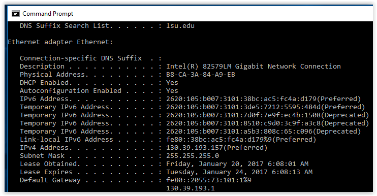 Windows IP Command